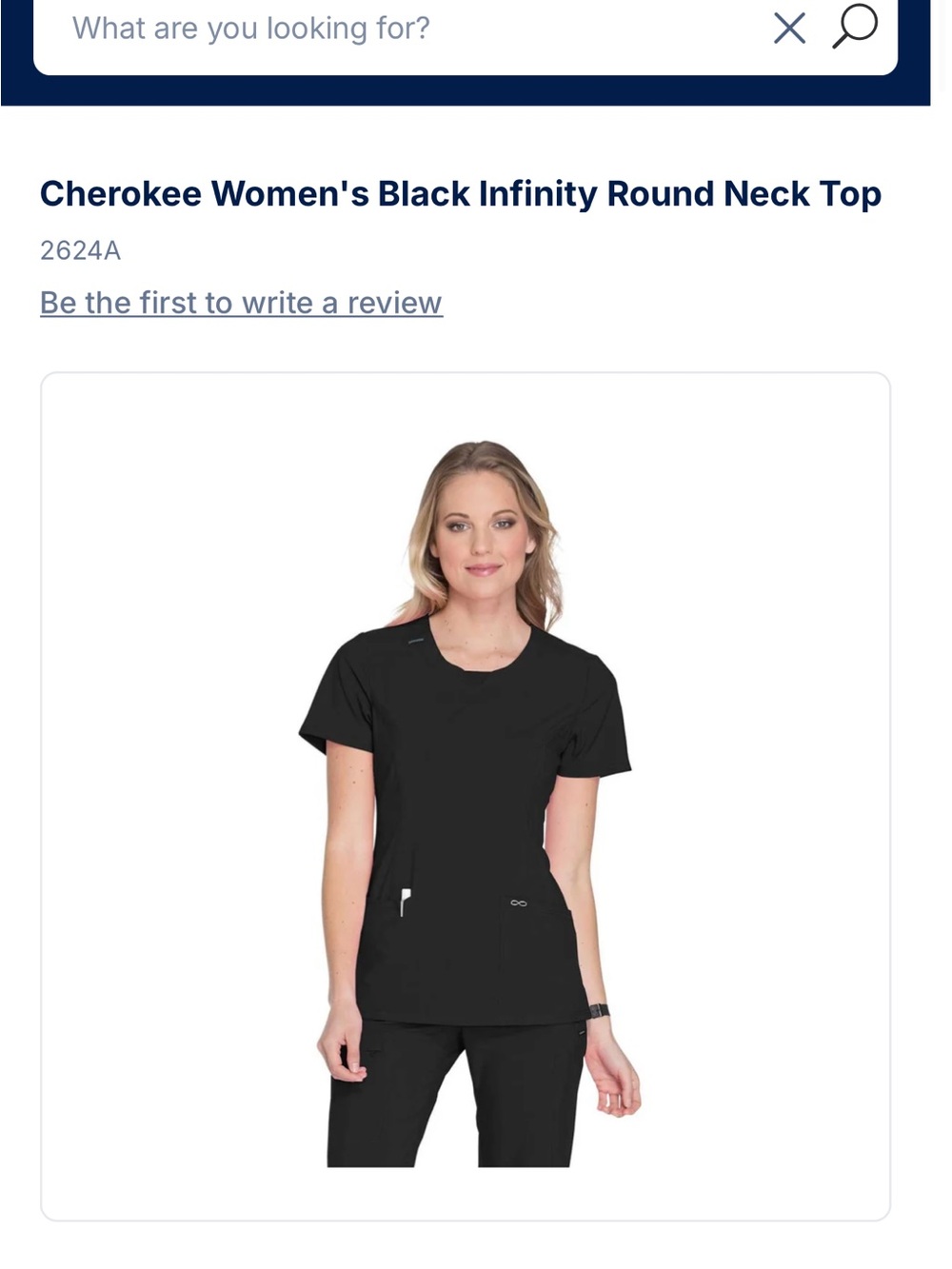 Cherokee Black Short Sleeve Infinity Round Neck Top size small